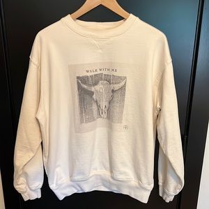 Anine Bing Walk with Me Ivory Sweatshirt in M